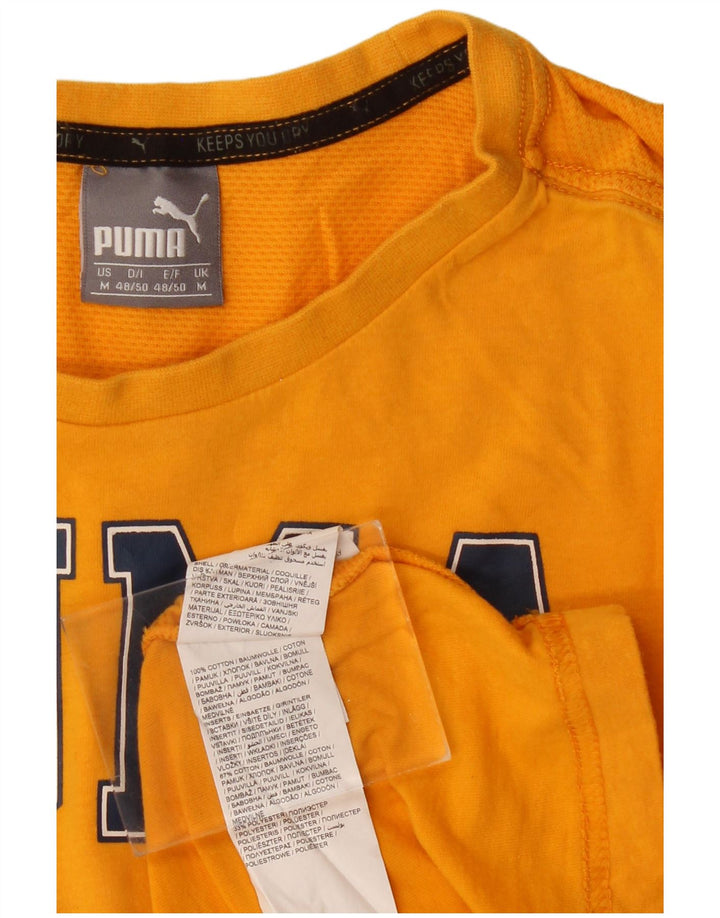 PUMA T-Shirt Graphique Homme Jaune Moyen Coton