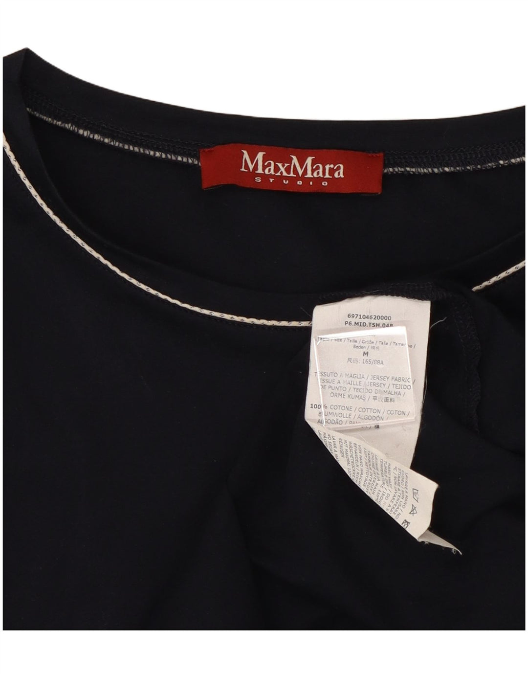 MAX MARA Chemisier à manches 1/2 pour femme UK 14 Bleu marine moyen Coton