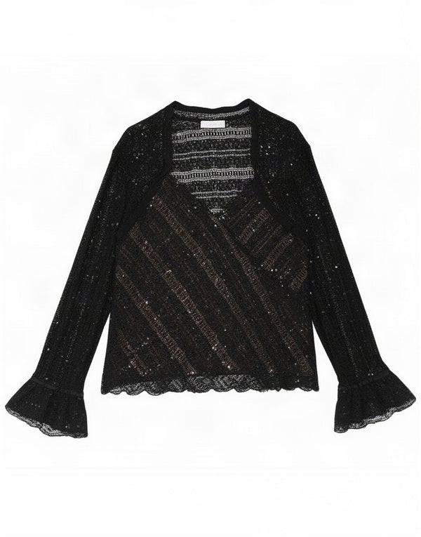 Joseph Ribkoff Chemisier transparent à manches longues pour femme UK 18 XL Noir