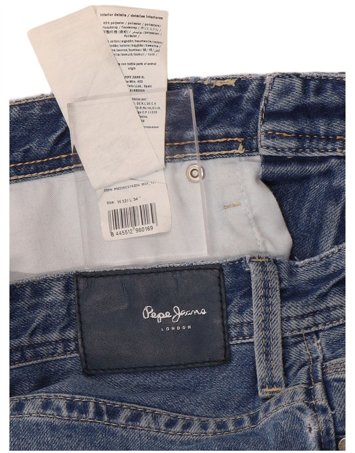 PEPE JEANS Jean droit femme W32 L34 bleu coton