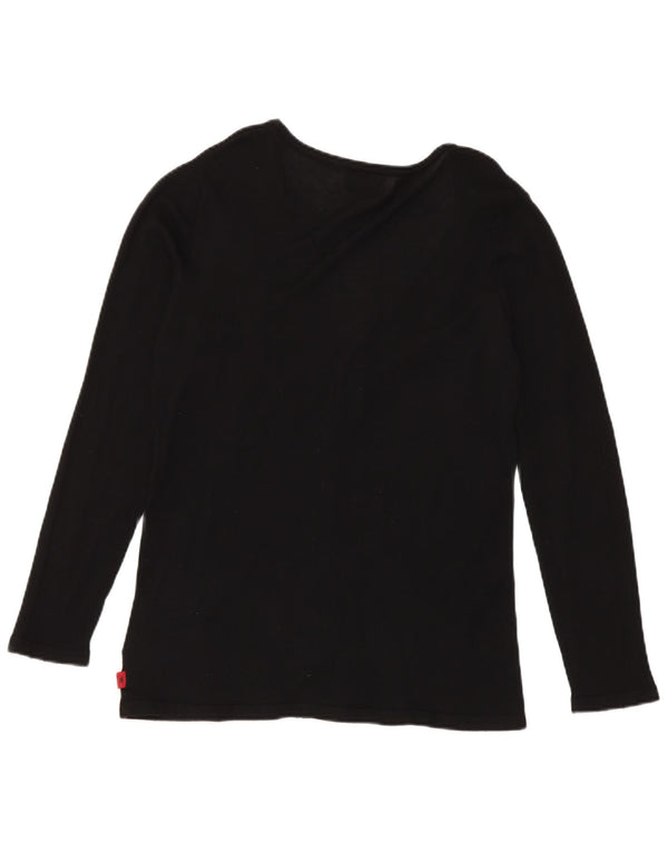 Kappa Womens Cardigan Sweater UK 14 Grande laine noire