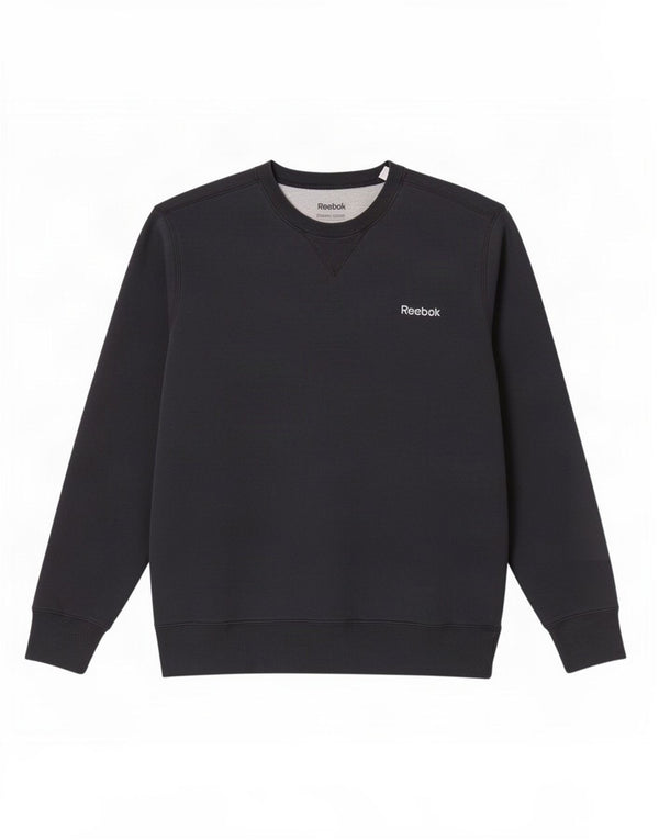 Reebok Sweat-shirt pour homme en coton noir Taille L