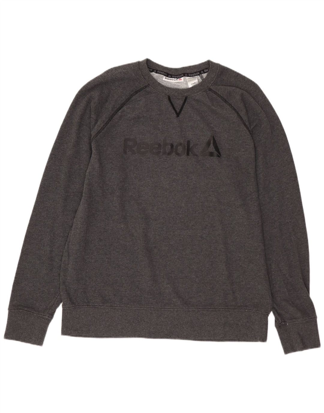 REEBOK Sweat-Shirt Graphique Homme Gris Moyen Coton