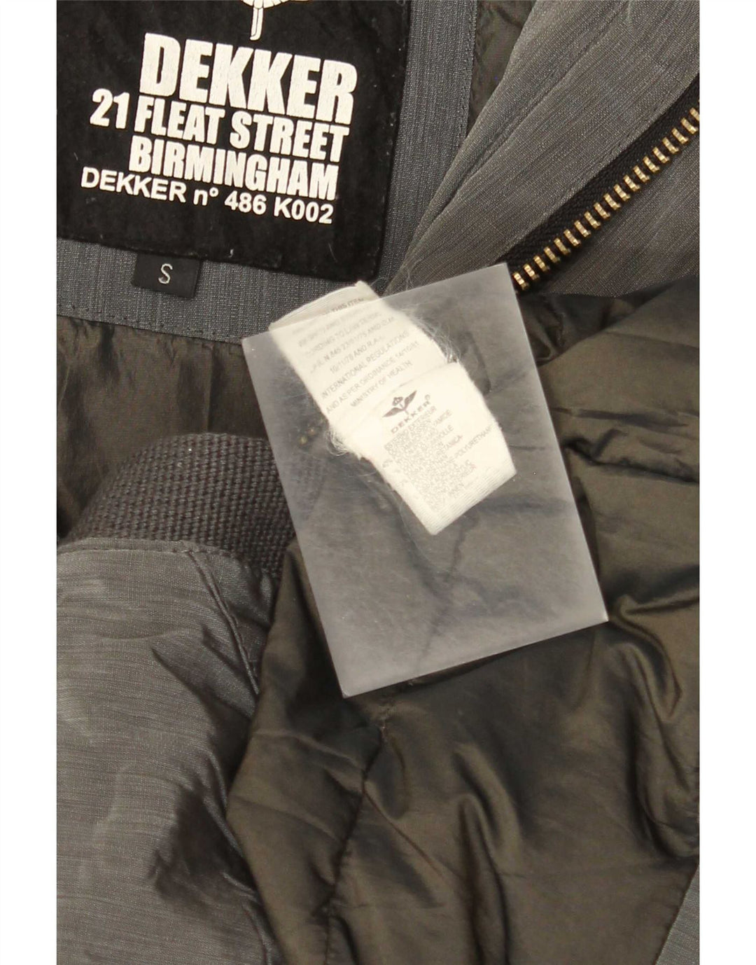 Dekker Parka militaire à capuche pour homme UK 36 Small Gris Polyamide
