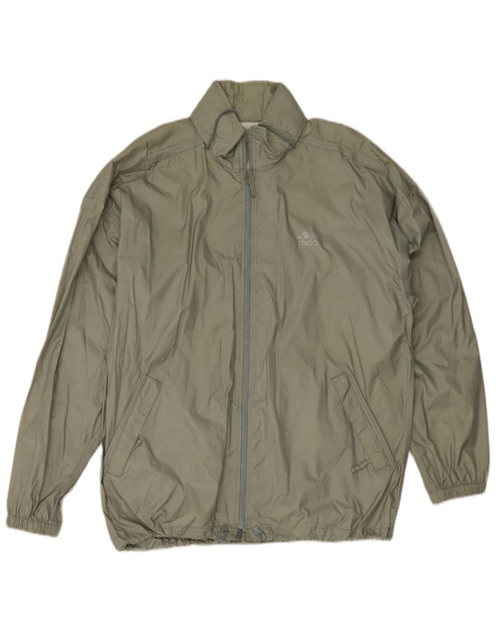 Adidas Veste de pluie à capuche pour homme UK 42/44 Large Vert Polyamide