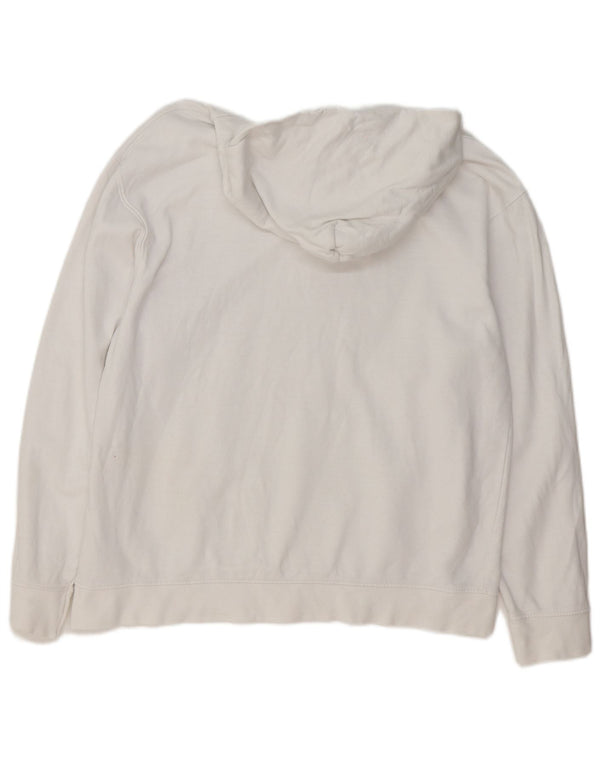 Topshop Pull à capuche graphique pour femme UK 14 en coton blanc moyen