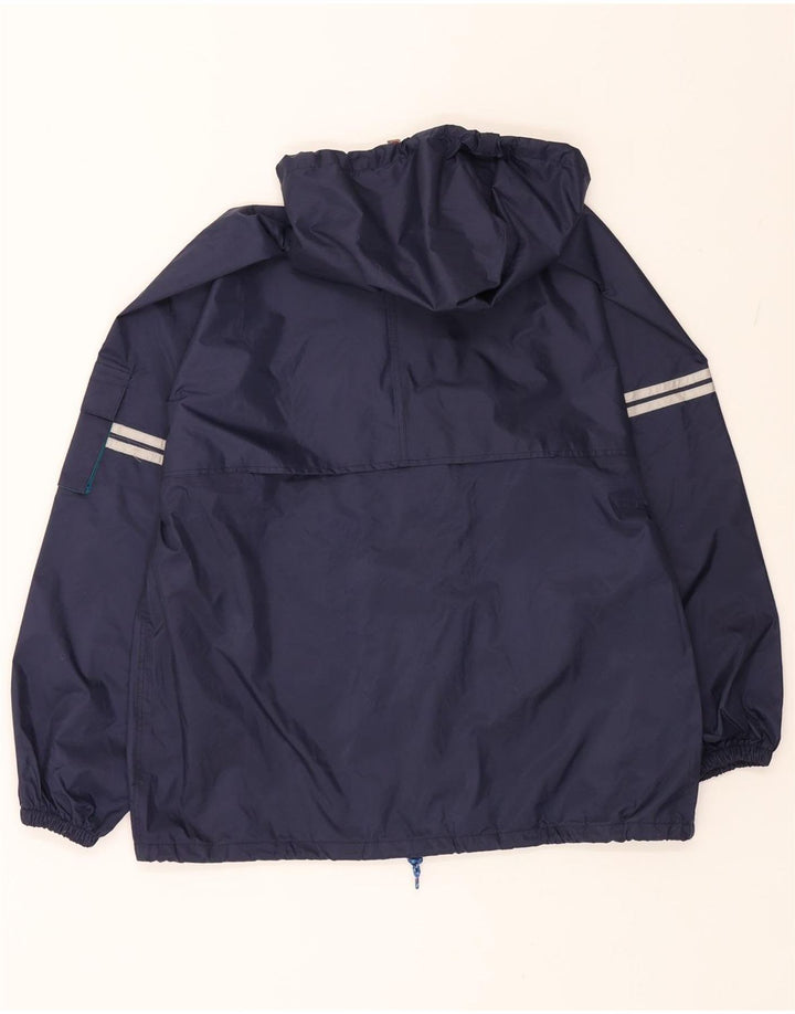 J JEANTEX Mens Hooded Rain Jacket UK 36/38 Medium Navy Blue Polyamide Vintage J Jeantex and Second-Hand J Jeantex from Messina Hembry 