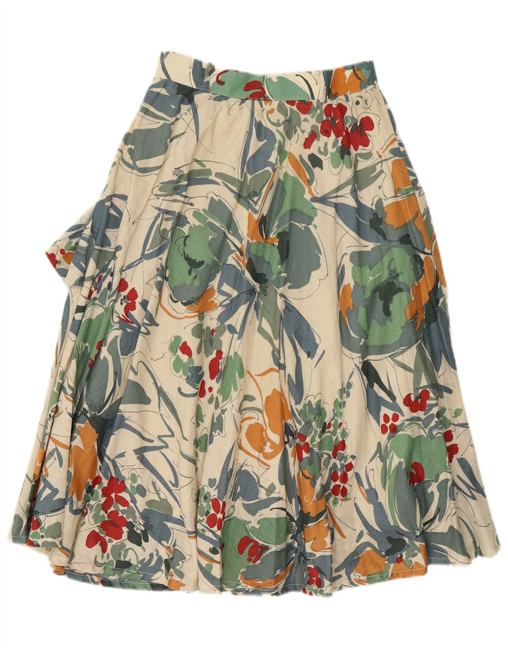 vintage Femme Taille Haute A-Line Jupe IT 42 Moyen W26 Multicolore