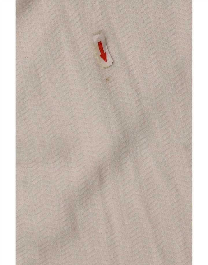 Zara Femme Top Manches Longues UK 18 XL Blanc Chevrons