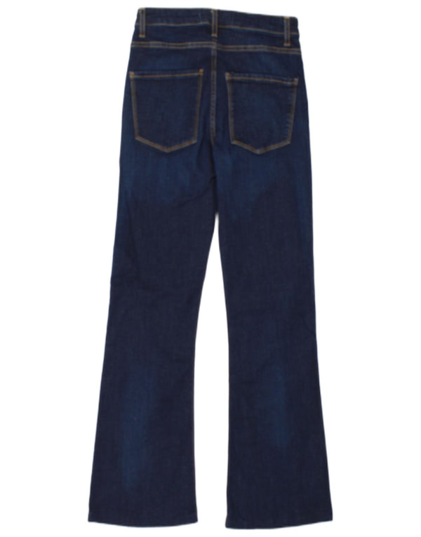 Zara Jean évasé taille haute pour femme EU 34 2XS W24 L29 Bleu marine Coton