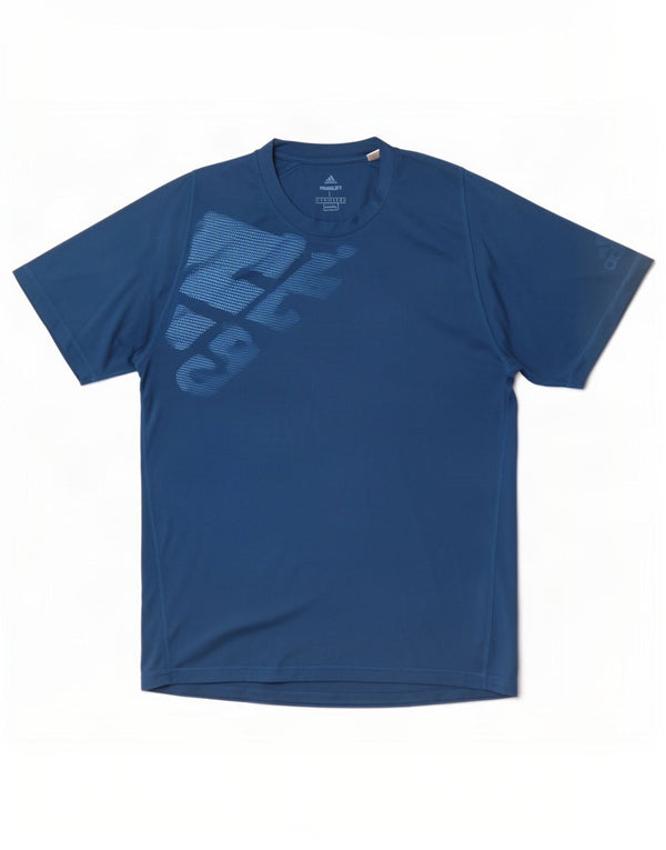 Adidas Hommes Climalite Graphic T-Shirt Top Grand Bleu