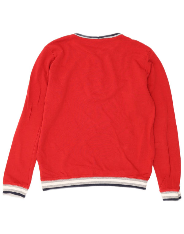 Benetton Pull graphique à col rond pour garçon 11-12 ans 2XL Rouge rayé