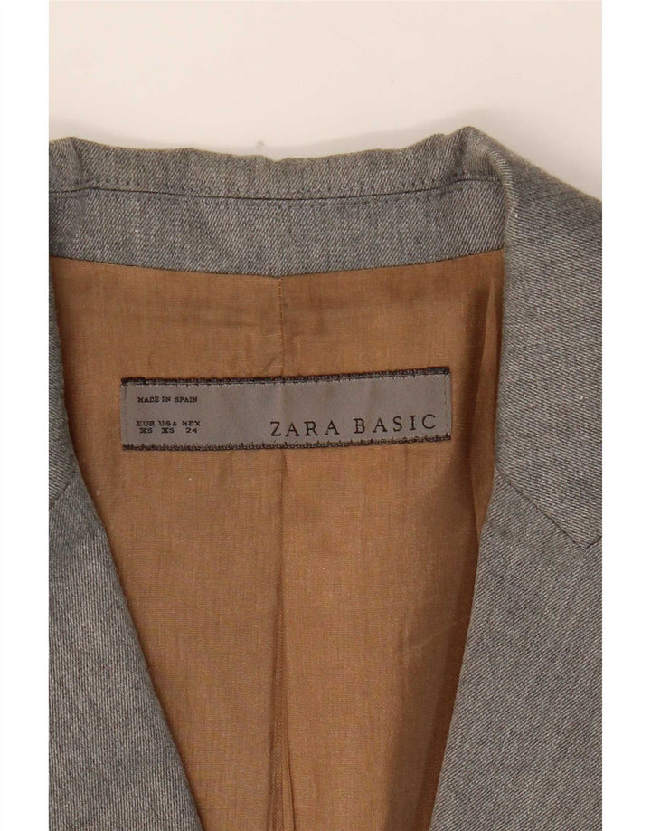 Zara Veste Blazer 1 Bouton Femme UK 6 XS Gris