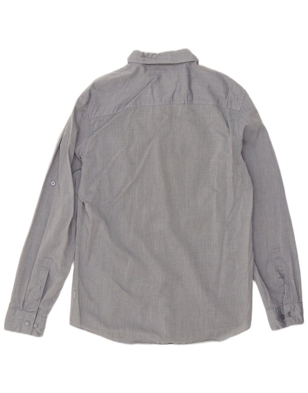 Calvin Klein Chemise Slim Fit Homme Gris Moyen en Coton à Fines Rayures