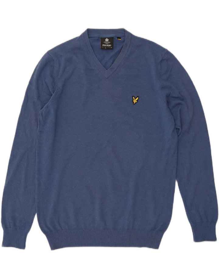 Lyle & Scott Pull Col V Homme Bleu Moyen Coton