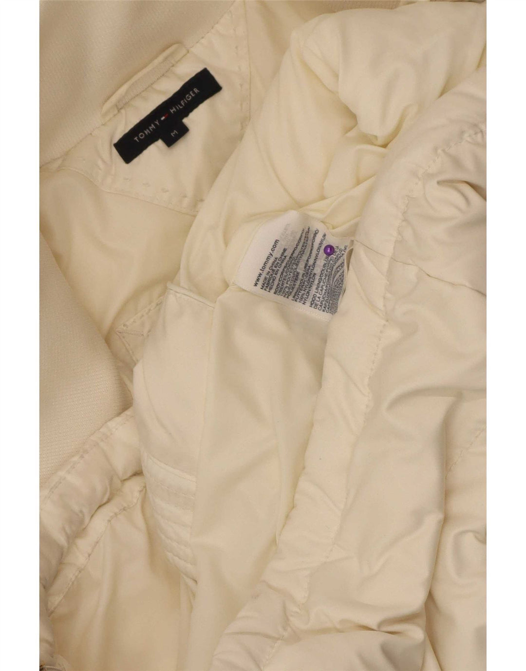 Tommy Hilfiger Veste matelassée pour femme UK 14 Medium Off White Polyester