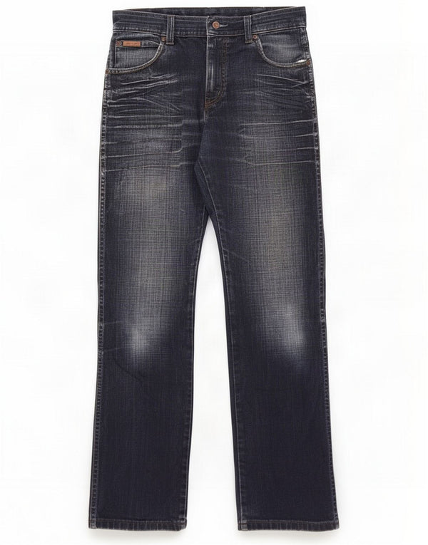 Wrangler Mens Roxboro Bootcut Jeans W30 L32 Bleu Marine Coton