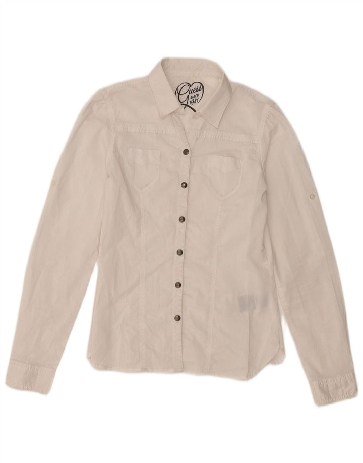 Guess Chemise Fille 11-12 ans Blanc Coton