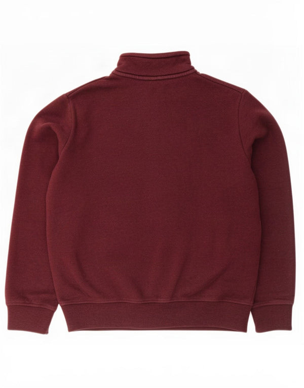 Superdry Homme Zip Neck Sweatshirt Jumper XL Bordeaux Coton