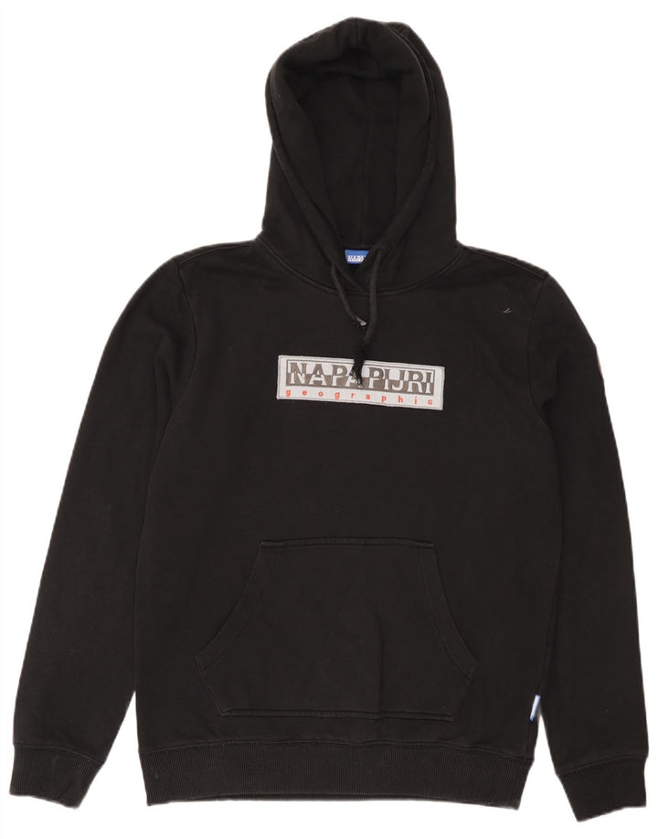 NAPAPIJRI Pull à capuche graphique géographique pour homme, petit, en coton noir