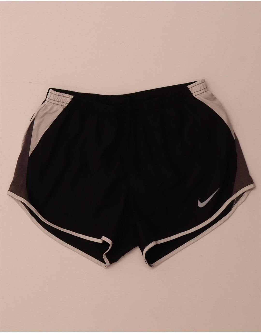 NIKE Short de sport Dri Fit pour femme UK 8 Small Noir Colorblock Polyester