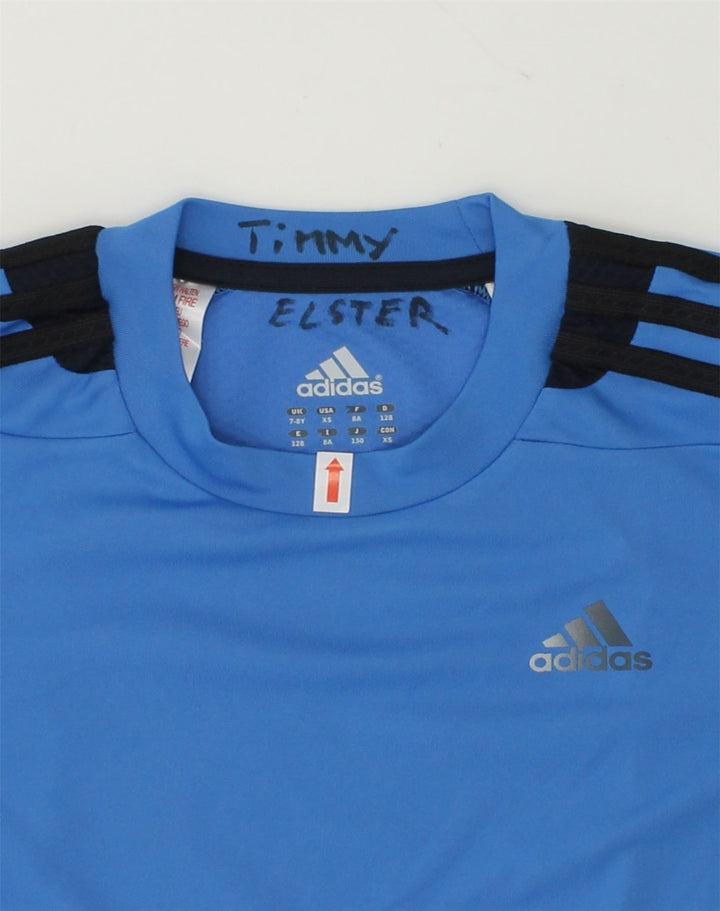 ADIDAS Boys Climacool T-Shirt Top 7-8 Years Black Colourblock Polyester | Vintage Adidas | Thrift | Second-Hand Adidas | Used Clothing | Messina Hembry 