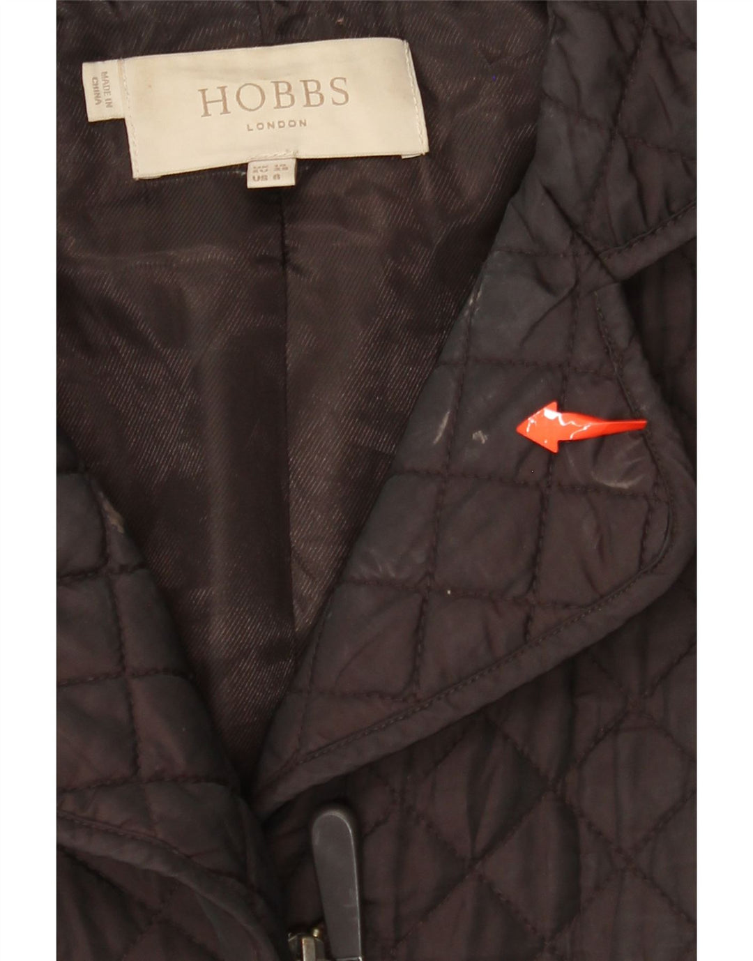 HOBBS Manteau matelassé pour femme UK 10 Petit Marron Polyamide