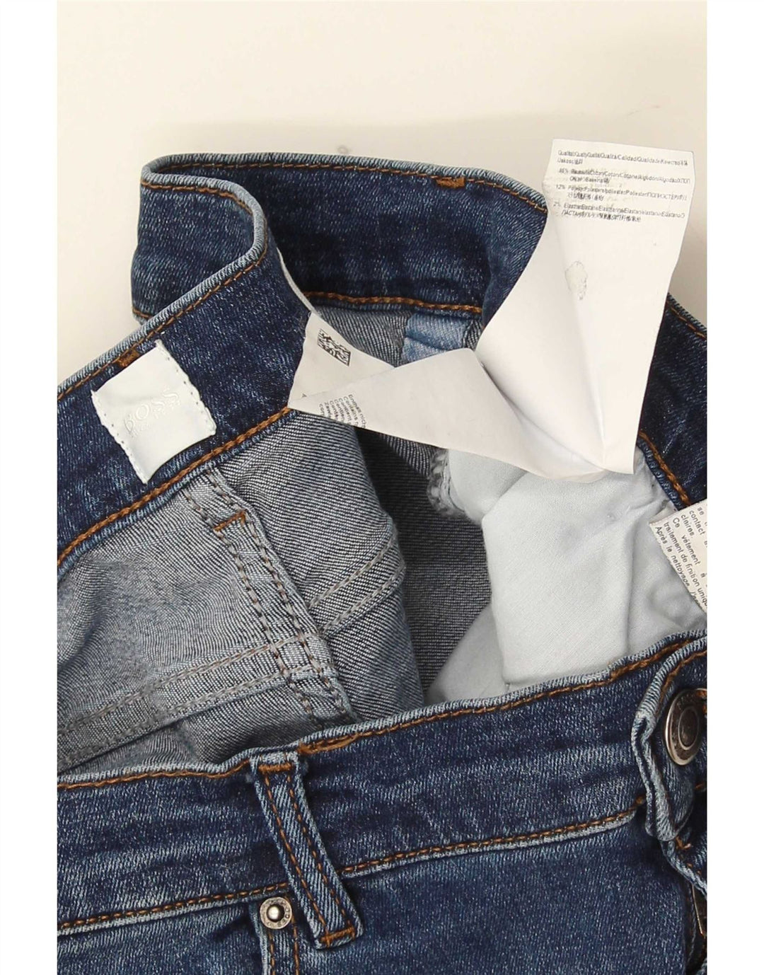 Hugo Boss Femme Jean Slim W30 L32 Bleu Coton