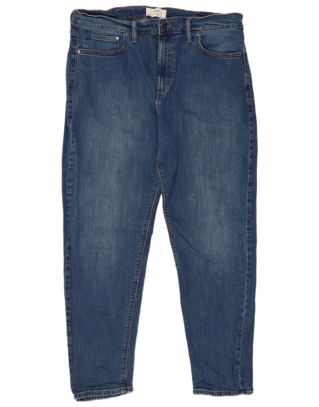 MARKS & SPENCER Jean Fuselé Homme W36 L28 Bleu Coton