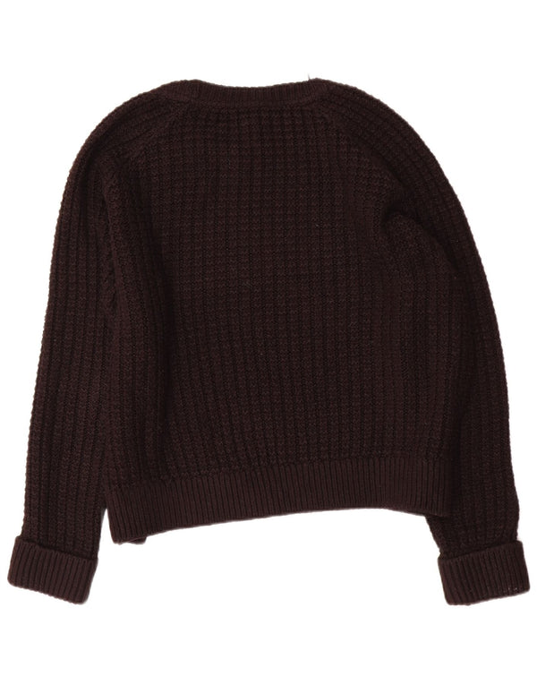 Topshop Pull surdimensionné à col bateau pour femme UK 14 Grand Acrylique Noir