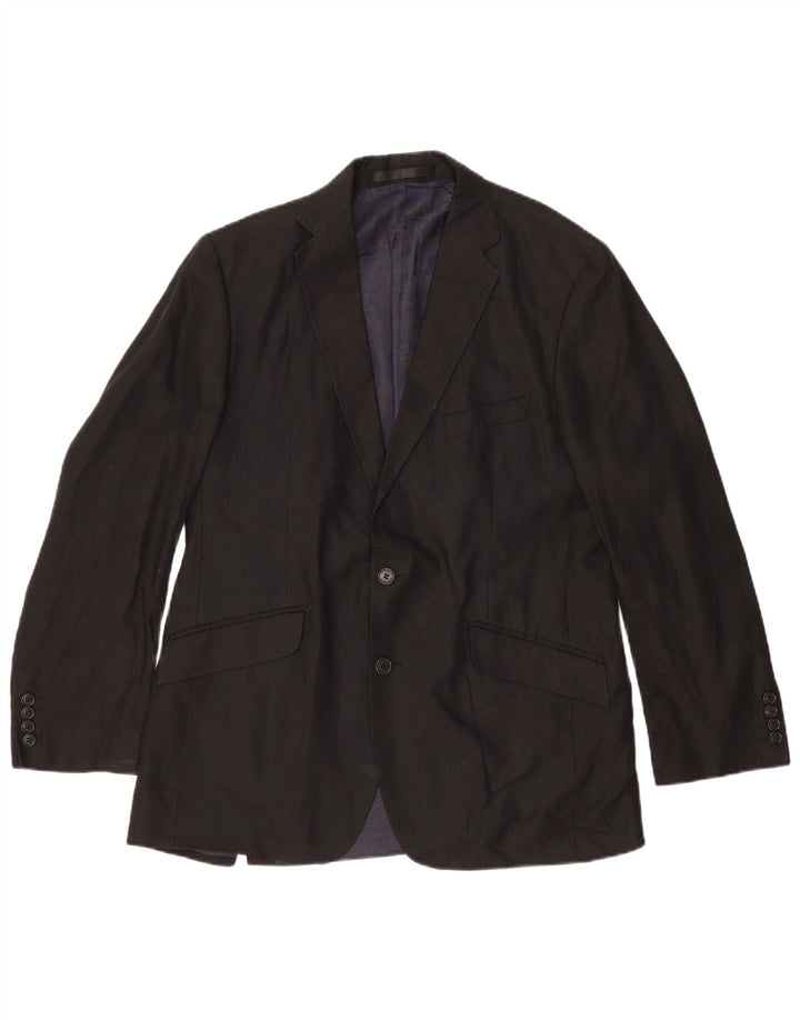 Marks & Spencer Veste blazer à 2 boutons pour homme UK 38 Lin noir moyen