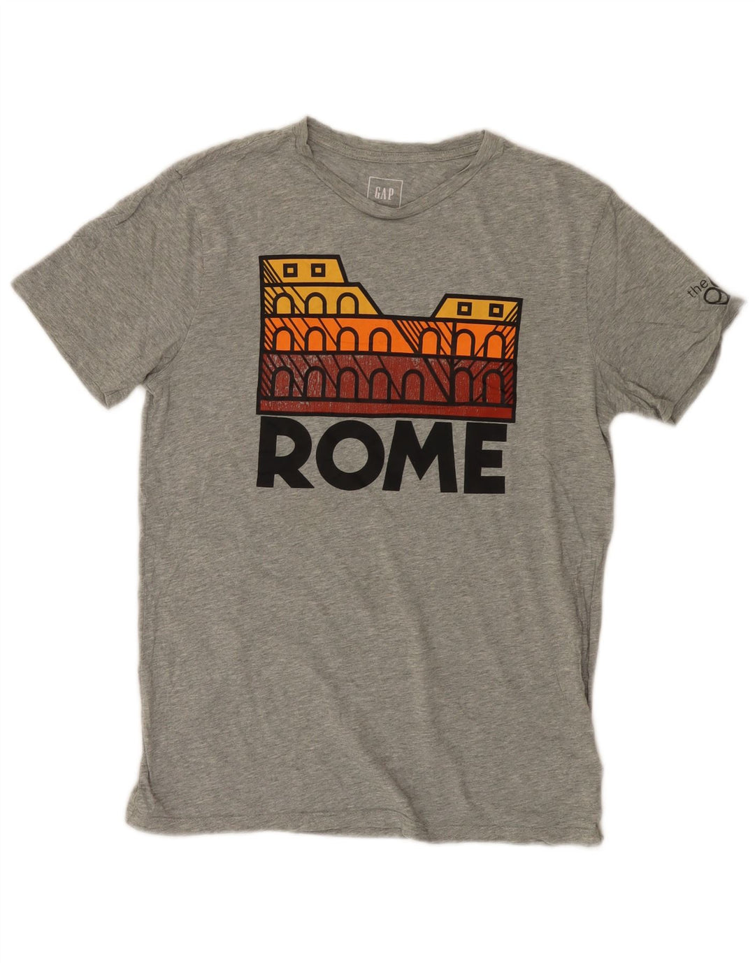 Gap Homme Rome Graphic T-Shirt Top Petit Gris Moucheté Coton