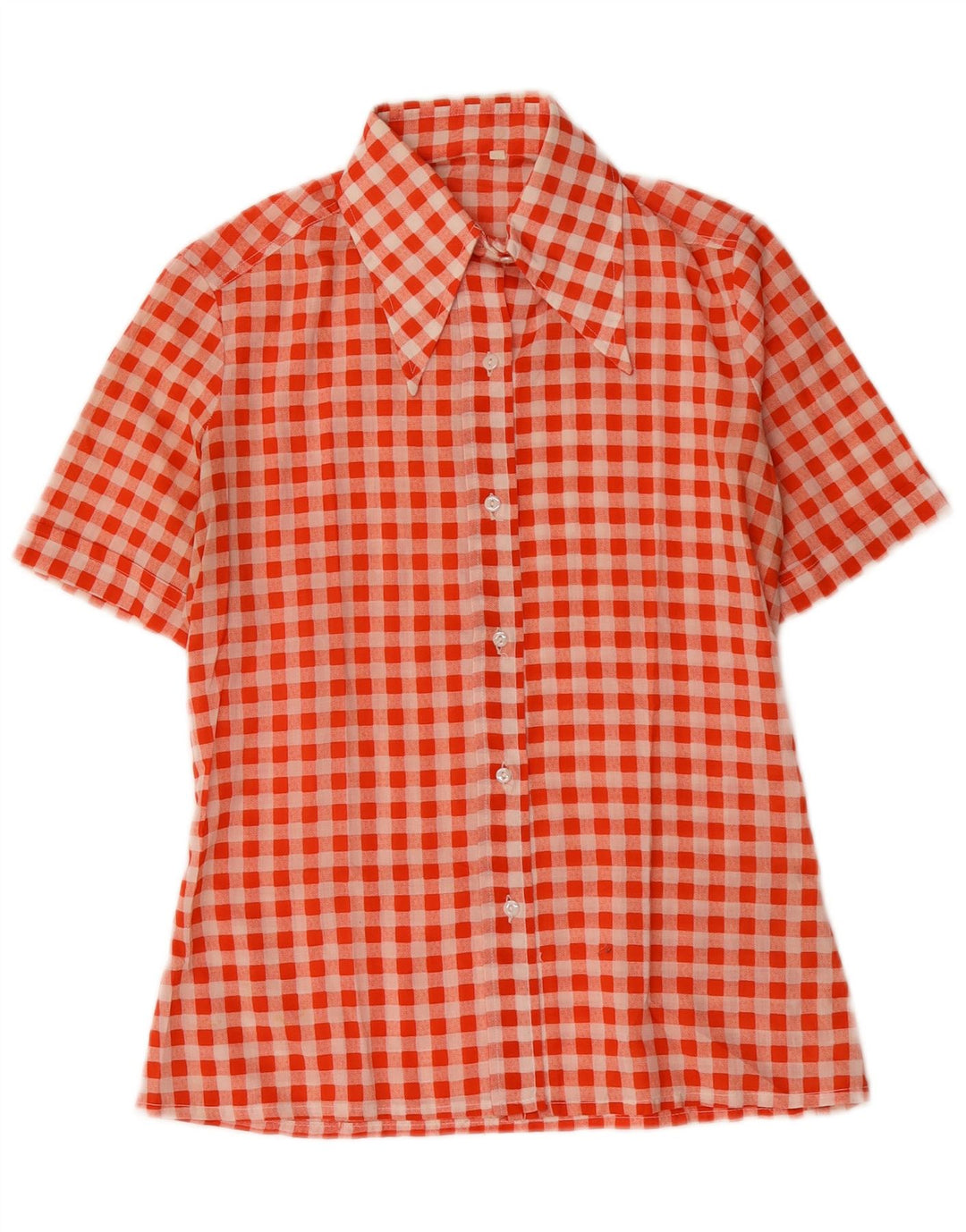 Chemise à manches courtes femme vintage EU 40 Medium Red Gingham