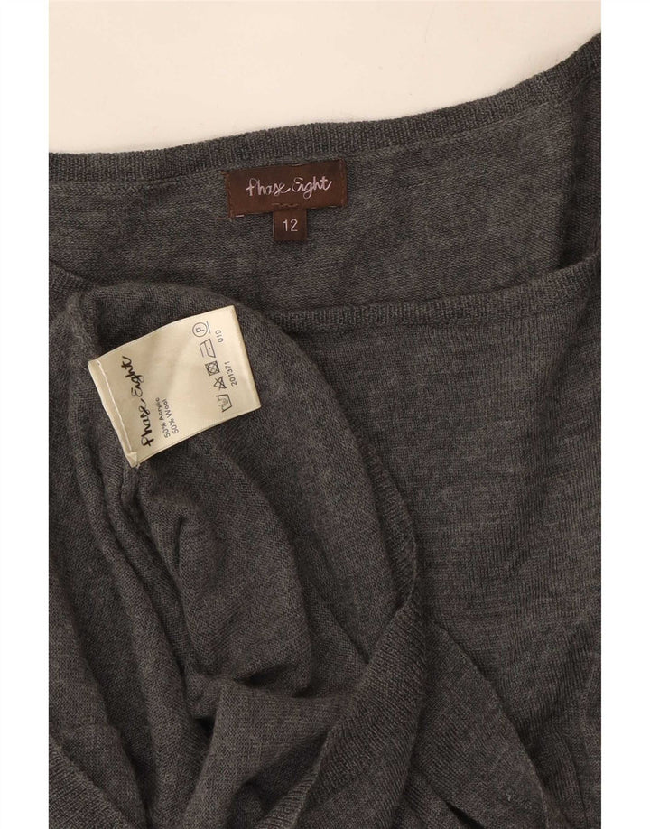 Phase Eight Robe pull à manches courtes avec lien sur le devant pour femme Gris moyen UK 12