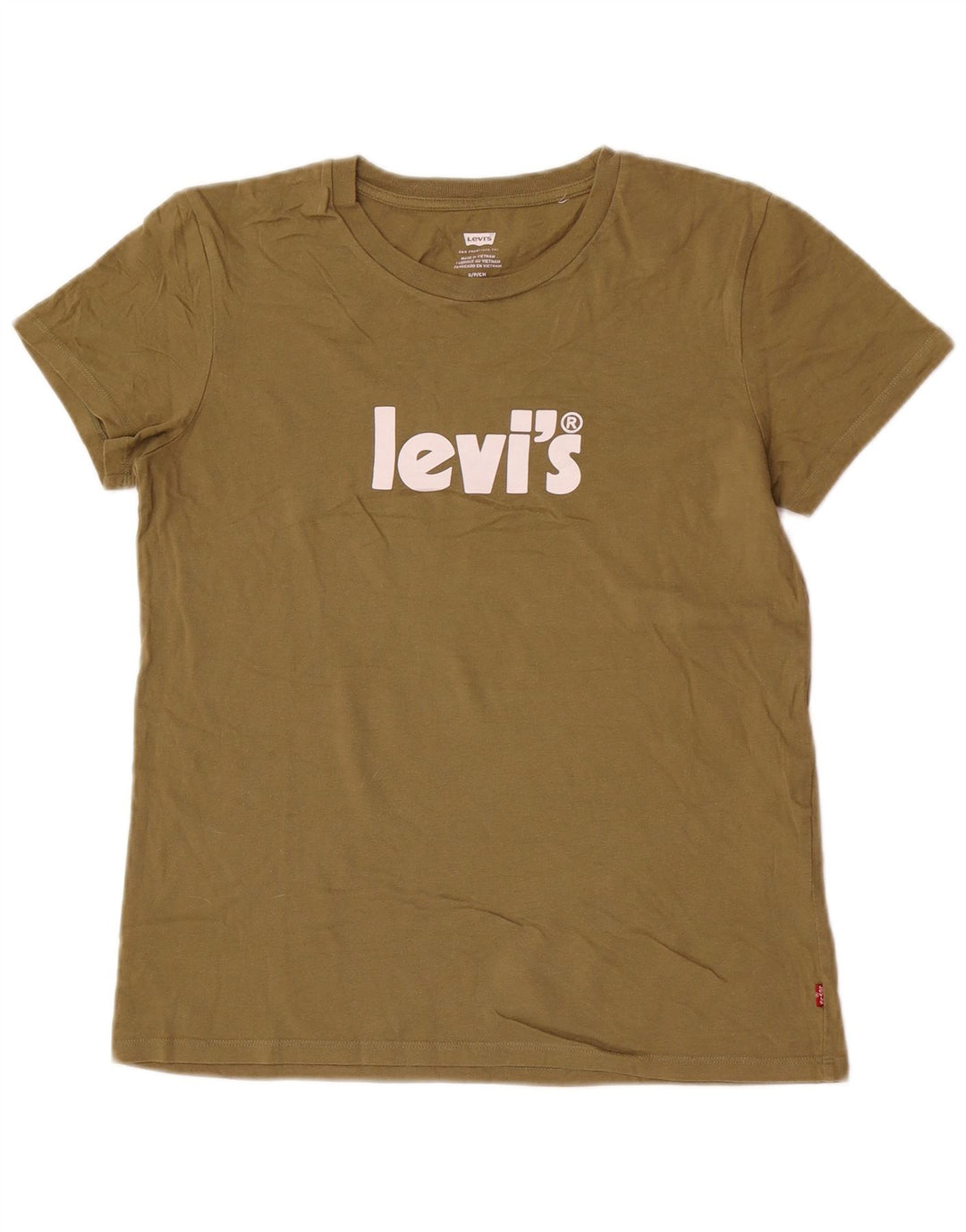 Levi's T-Shirt Graphique Top Small Homme Kaki Coton