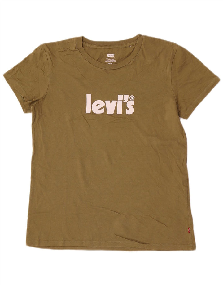 Levi's T-Shirt Graphique Top Small Homme Kaki Coton