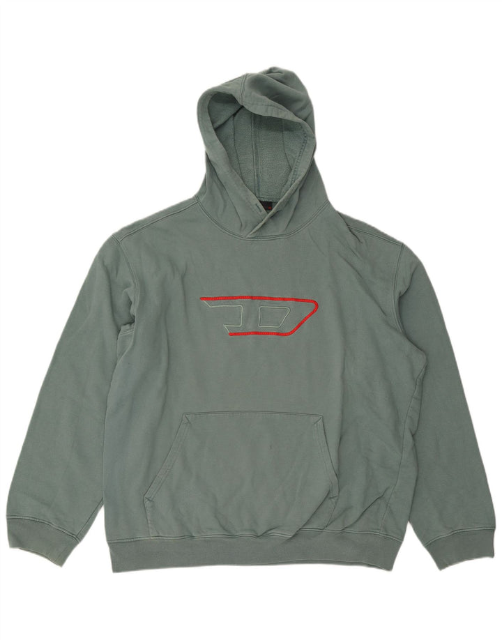 DIESEL Pull à capuche graphique pour homme 2XL en coton vert