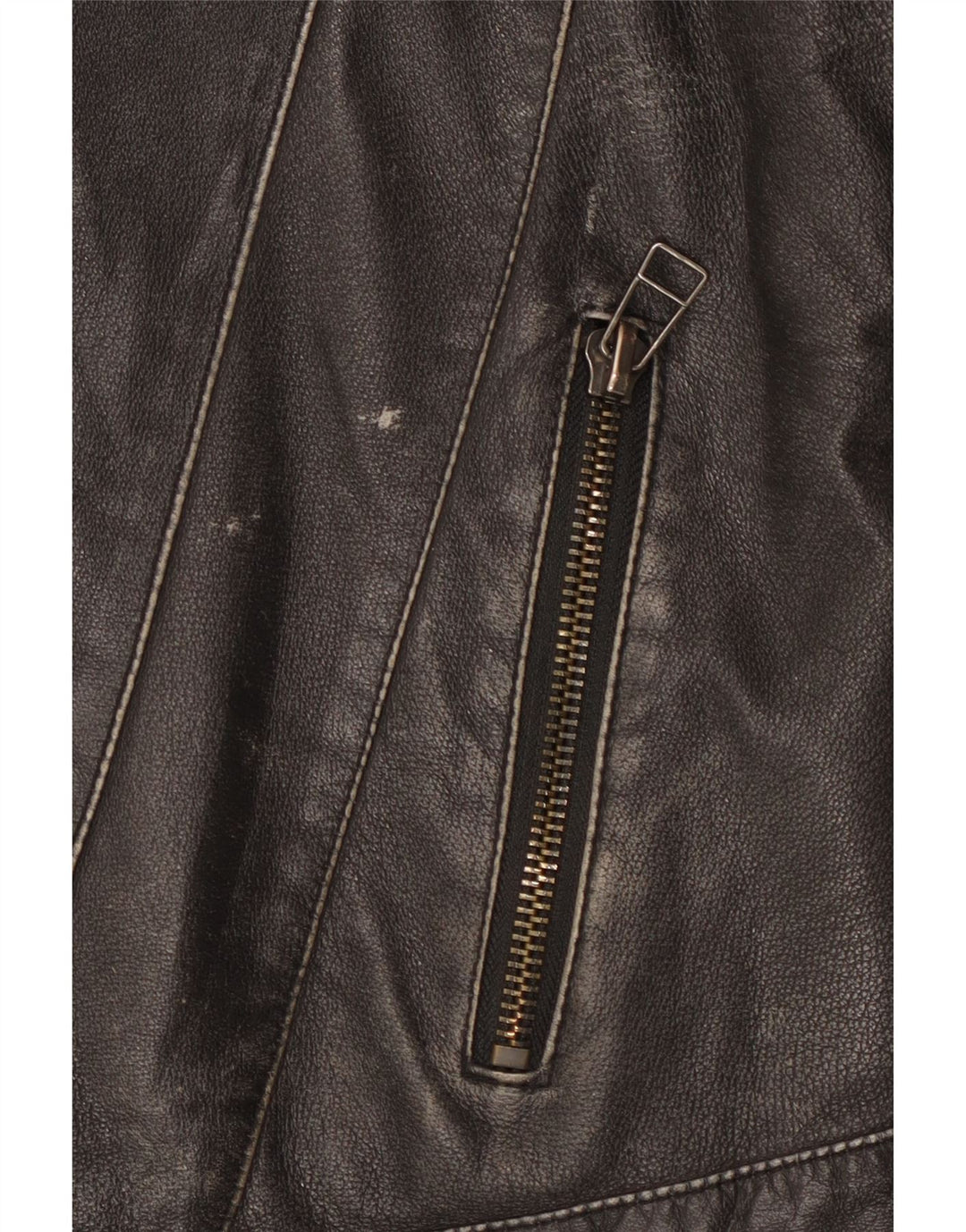 veste en cuir biker homme vintage UK 42 XL cuir noir