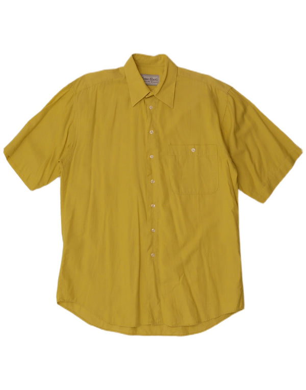 vintage Chemise à manches courtes pour hommes Grand Jaune