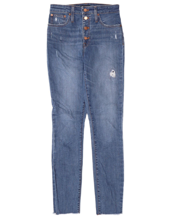 J. CREW Jean skinny effet vieilli pour femme W27 L30 Bleu