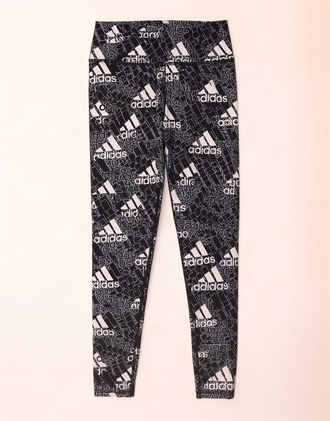 Adidas Leggings graphiques pour femmes UK 12/14 Polyester noir moyen