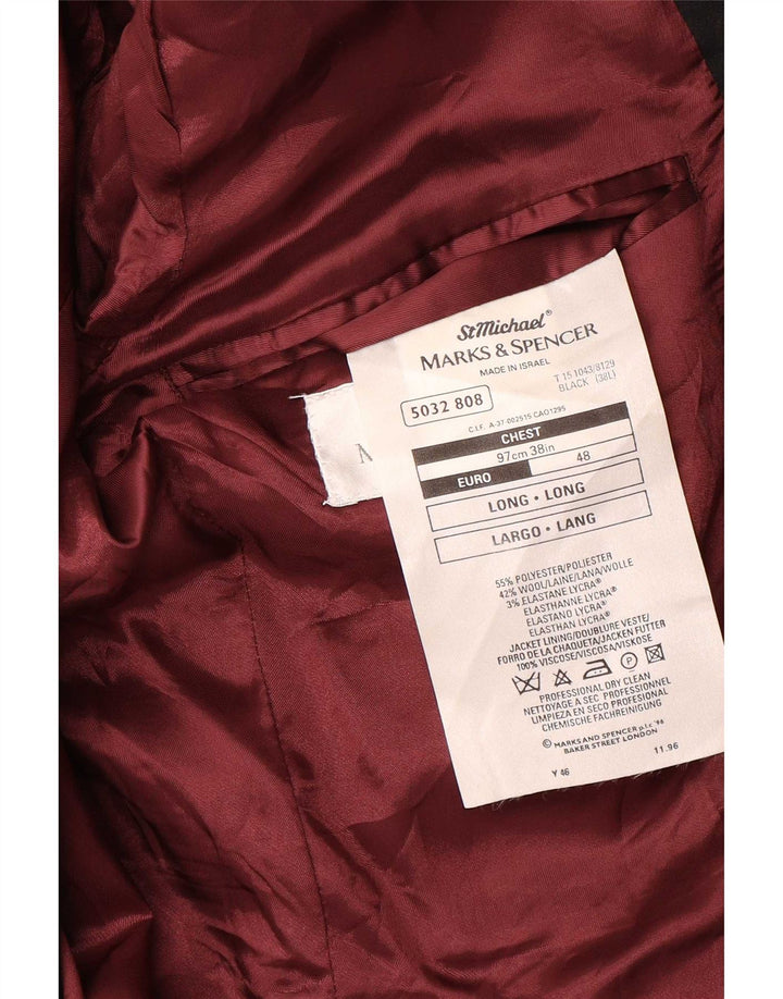 Marks & Spencer Veste blazer longue à 2 boutons pour homme UK 38 Noir moyen