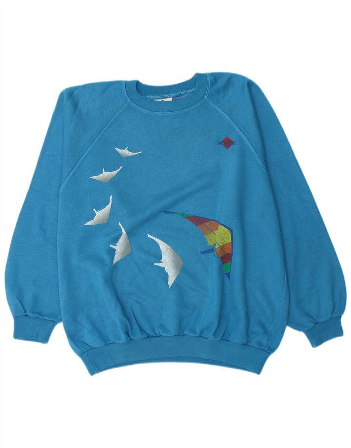 Parmalat Sweat-shirt graphique pour homme en coton bleu Taille L