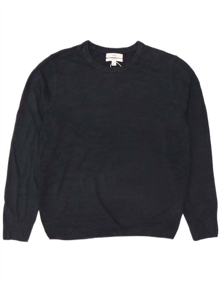 MARKS & SPENCER Pull col rond pour homme en acrylique bleu marine Taille L