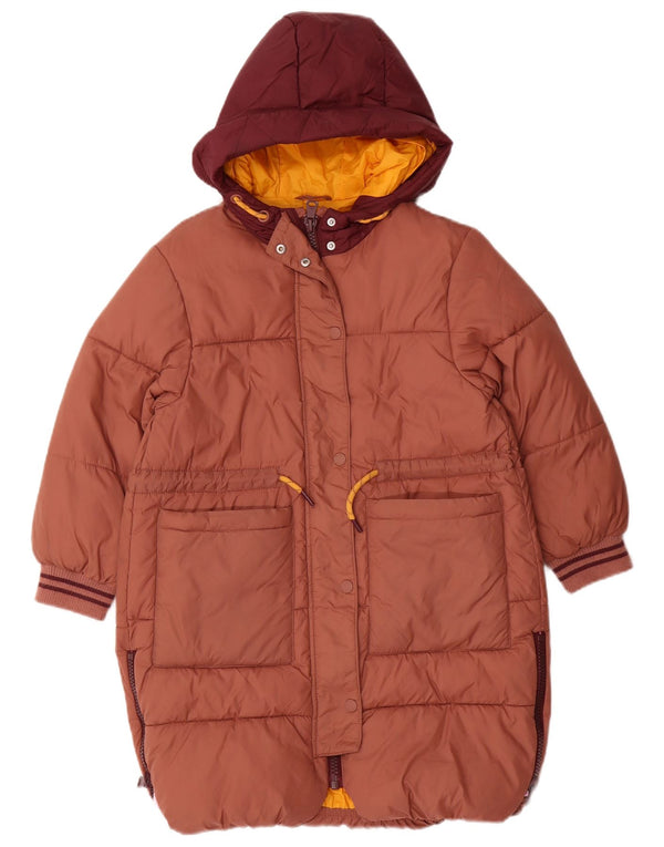 Zara Veste matelassée à capuche pour fille 8-9 ans Marron Colorblock Polyamide