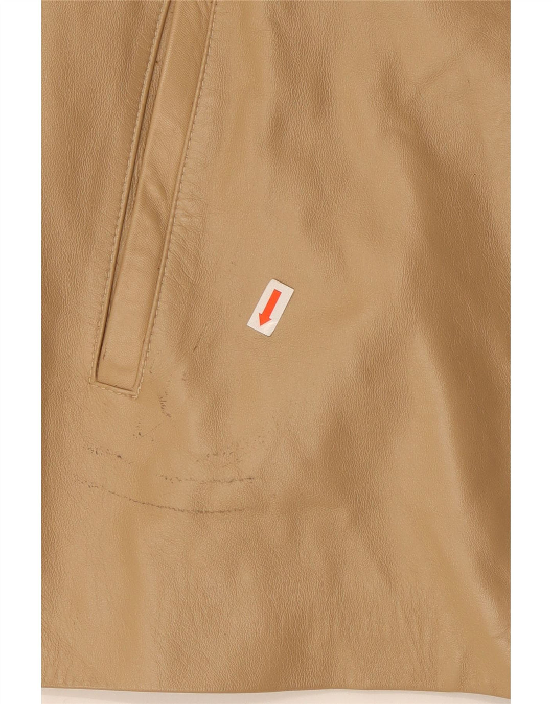 veste en cuir femme vintage UK 16 Grand Beige