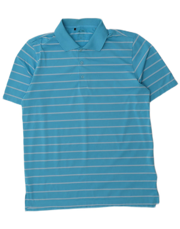 Adidas Polo Homme Bleu Moyen Rayé Polyester