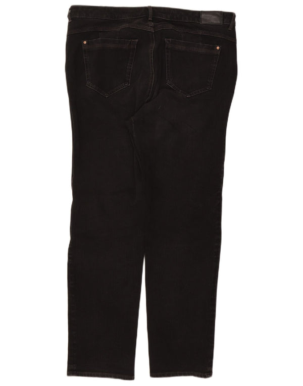 Marks & Spencer Jean droit magique pour femme UK 18 XL W36 L28 coton noir
