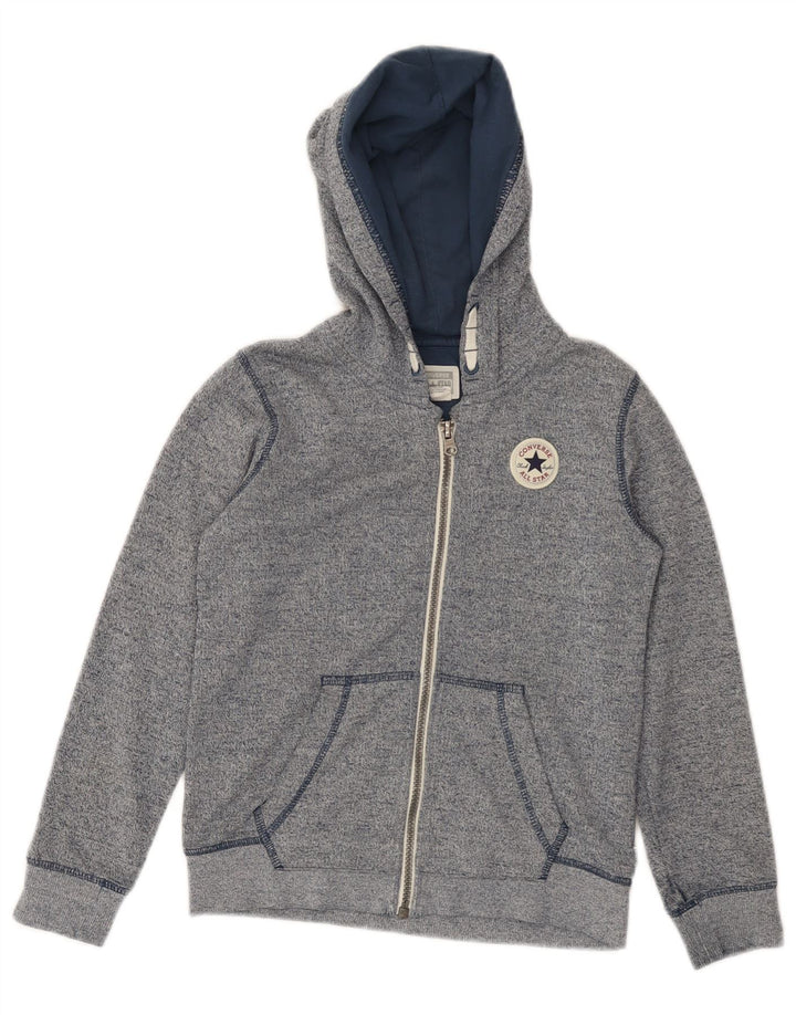 CONVERSE Pull à capuche zippé All Star pour garçon 5-6 ans en coton moucheté bleu