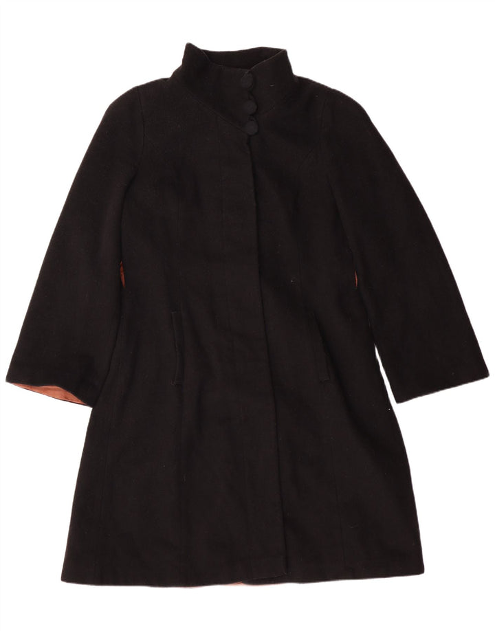 LAURA ASHLEY Manteau pour femme UK 12 Laine noire moyenne